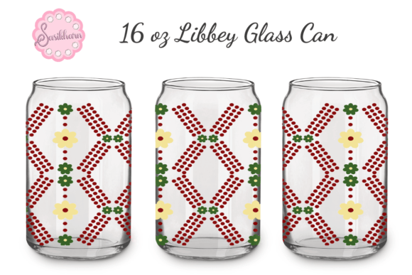 Christmas Flowers Polka Dot Libbey Can