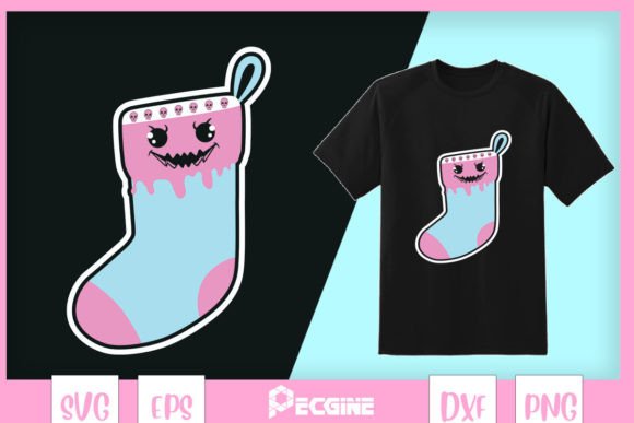 Christmas Sock Goth Pastel Creppy