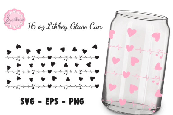 Heartbeat Music Lover 16oz Libbey Glass
