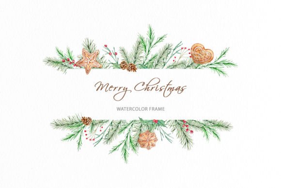 Watercolor Floral Winter Frame
